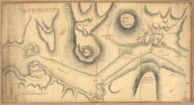 رسم تخطيطي للحصون كلينتون ومونتجومري ، اقتحم السادس من أكتوبر. 1777 من قبل القوات تحت قيادة السير هنري كلينتون ، ك.ب. ، اللفتنانت جنرال لقوات الميجور والقائد العام لنيو يورك وتوابعها. بواسطة غير معروف