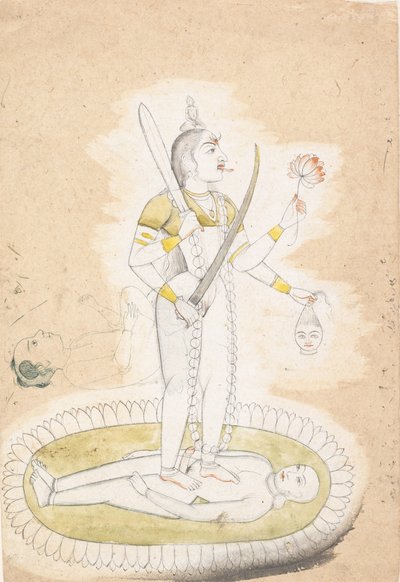 رسم مع كالي وصبي صغير ، كاليفورنيا. 1800. بواسطة غير معروف