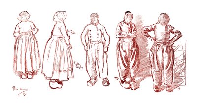 اسكتشات في فولندام ، هولندا ، 1900 بواسطة غير معروف