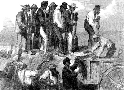 عمل العبيد يعزز تحصينات سافانا ، جورجيا ، الحرب الأهلية الأمريكية ، 1863 بواسطة غير معروف