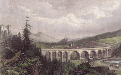 السكك الحديدية الجنوبية. الجسر Payerbach ، Semmering بواسطة غير معروف
