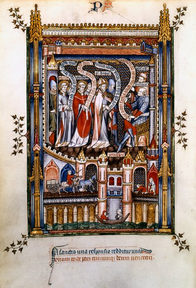 سانت دينيس ، St Rusticus و St Eleutherius قبل Sisinnius ، 1317 بواسطة غير معروف