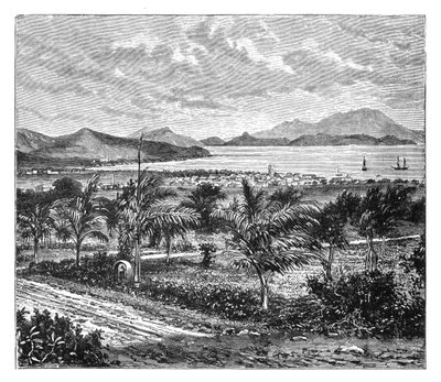 سانت كيتس ، منظر مأخوذ من نيفيس ، c1890 بواسطة غير معروف