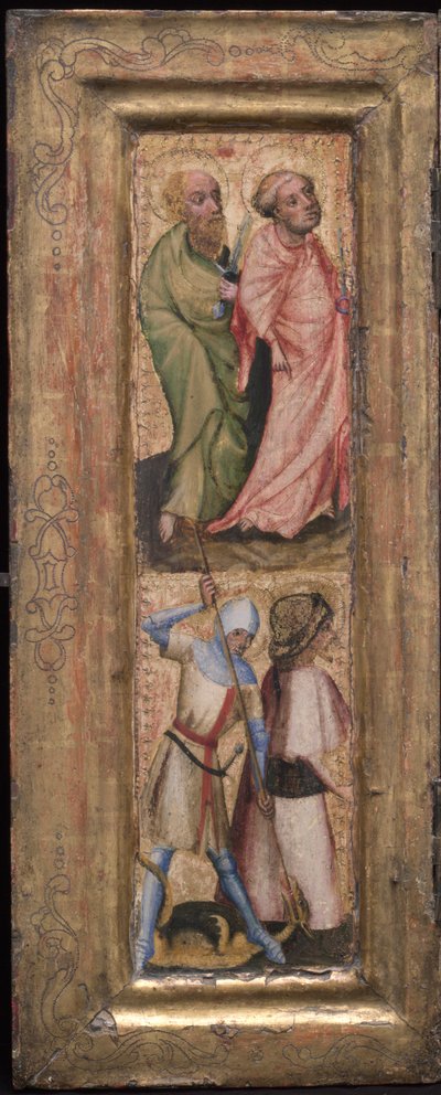 القديس بطرس والقديس بولس ، سانت جورج وسانت جيمس الأكبر ، ج. 1424. بواسطة غير معروف