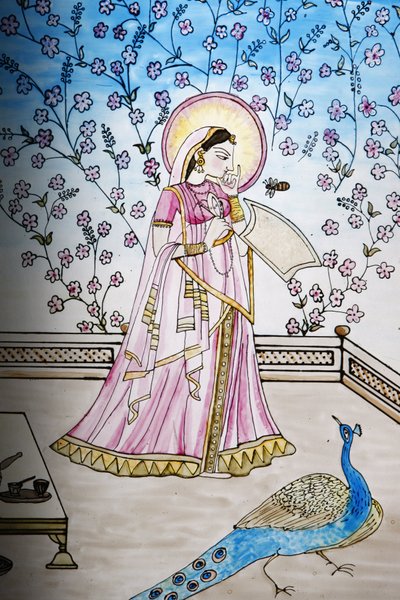 Stained glass in Iskcon temple, Londres, Grande-Bretagne بواسطة غير معروف