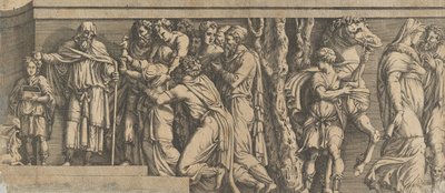 تمثال لنيوبي وعبادتها مع أبولو وديانا وشخصيات أخرى ، 1543-1547. بواسطة غير معروف