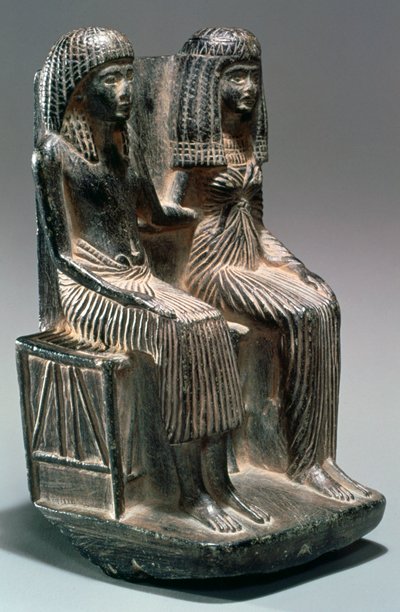 تمثال لمسؤول مصري قديم وزوجته ، القرنان 13 و 12 قبل الميلاد بواسطة غير معروف