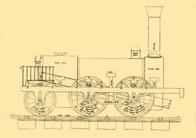ستيفنسون 1833 قاطرة ، 1887. بواسطة غير معروف