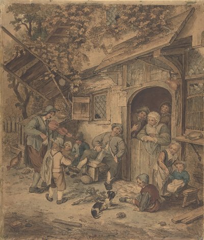 عازف كمان متجول عند باب بيت البيرة ، 1625-1685. بواسطة غير معروف
