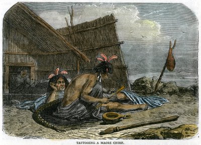 وشم رئيس الماوري ، نيوزيلندا ، c1875 بواسطة غير معروف