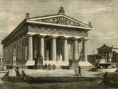 معبد في Paestum ، تم ترميمه ، 1890. بواسطة غير معروف
