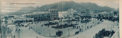 تطوان - منظر عام لساحة إسبانيا ، حوالي عام 1910. بواسطة غير معروف
