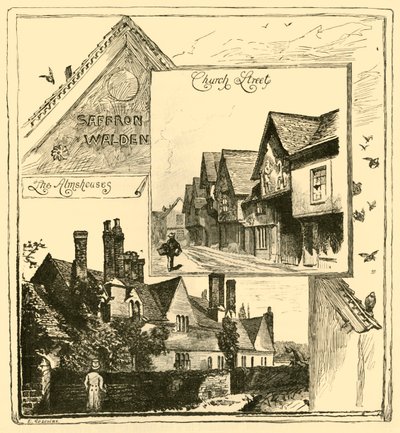 The Almhouses، Audley End، and Church Street، Saffron Walden، 1898. بواسطة غير معروف