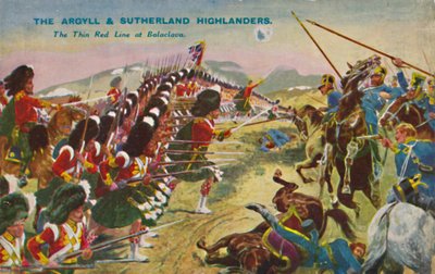 The Argyll & Sutherland Highlanders. الخط الأحمر الرفيع في بالاكلافا ، 1854 ، 1939 بواسطة غير معروف