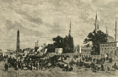 At-Meidan - ميدان سباق الخيل القديم - مع عمود ثيودوسيوس ، القسطنطينية ، 1890. بواسطة غير معروف