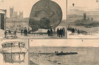 رحلة البالون التي حاولت عبر القناة ، 1882. بواسطة غير معروف