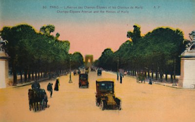 جادة الشانزليزيه وخيول مارلي ، باريس ، c1920 بواسطة غير معروف