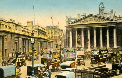 بنك إنجلترا و Royal Exchange ، لندن ، c1910. بواسطة غير معروف