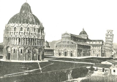 المعمودية ، الكاتدرائية والبرج المائل ، بيزا ، إيطاليا ، 1895. بواسطة غير معروف
