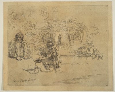 السباحون ، 1651. بواسطة غير معروف