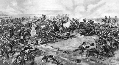 معركة ووترلو ، خاضت في 18 يونيو 1815 ، 1910 بواسطة غير معروف