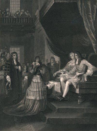قدمت وثيقة الحقوق إلى ويليام وماري ، 1689 ، منتصف القرن التاسع عشر. بواسطة غير معروف
