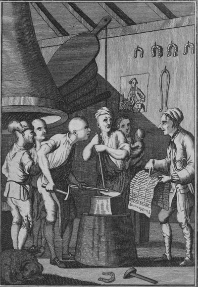 سمح الحداد للحديد بالنمو البارد في حضور أخبار تايلور 1772 بواسطة غير معروف