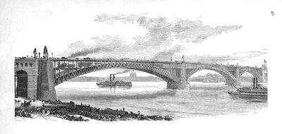 الجسر عبر المسيسيبي في سانت لويس ، 1883 بواسطة غير معروف
