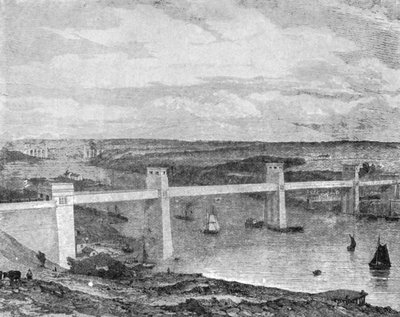 ال جسر بريتانيا الأنبوبي عبر مضيق ميناي ، 1850 ... ، 1901. بواسطة غير معروف