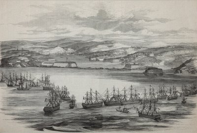 السرب البريطاني الفرنسي في سيفاستوبول ، حوالي عام 1855 بواسطة غير معروف