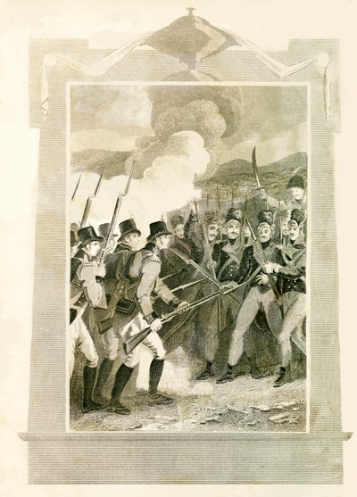 البريطانيون يهاجمون الخطوط الفرنسية بالحراب في معركة مايدا ، 1806 ، 1816. بواسطة غير معروف