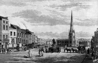 The Bull Ring ، مع كنيسة سانت مارتينز ، برمنغهام ، 1812 1887 بواسطة غير معروف