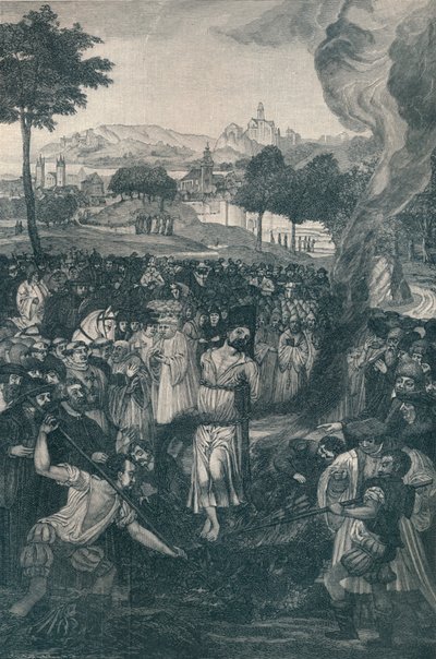حرق جون حسين من قبل مجلس كونستانس ، 6 يوليو 1415 ، 1907 بواسطة غير معروف