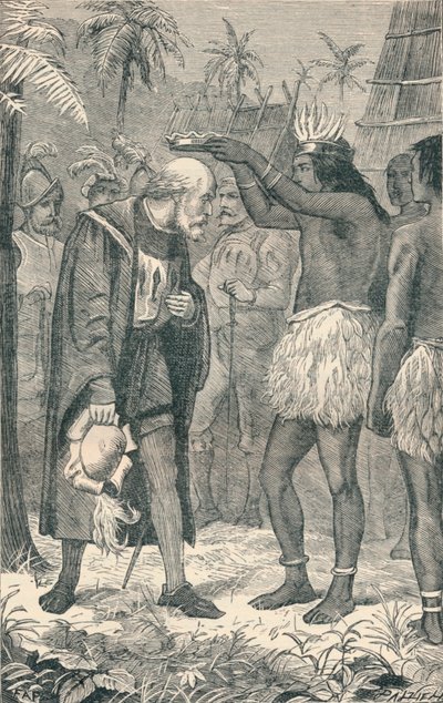 The Cacique وضع تاج على رأس كولومبوس ، 1904 بواسطة غير معروف