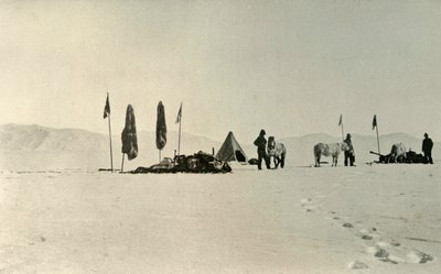 المخيم بعد اجتياز أبعد خط عرض جنوب سابق ، نوفمبر 1908 ، 1909 بواسطة غير معروف