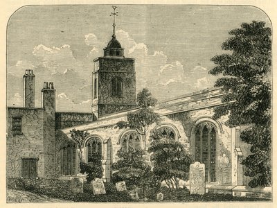 كنيسة Allhallows ، Barking ، في عام 1750 ، c1872. بواسطة غير معروف