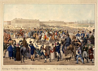 دخل جيش التحالف باريس في 31 مارس 1814 ، أوائل القرن التاسع عشر. بواسطة غير معروف
