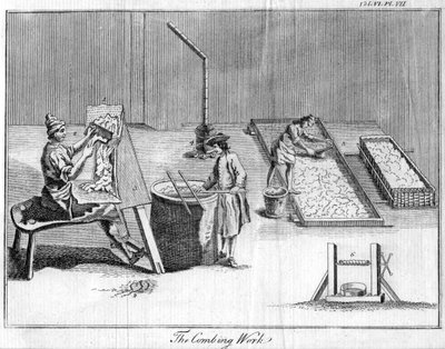 أعمال التمشيط ، c1750 بواسطة غير معروف