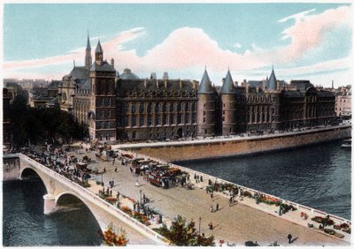 كونسيرجيري وجسر نوف ، باريس ، c1900 بواسطة غير معروف