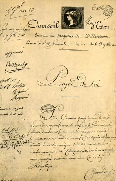 The Concordat and Organic Articles 5 أبريل 1802 ، 1921. بواسطة غير معروف