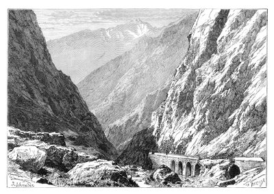 داريال ديفيل على الحدود الروسيةجورجيا ، 1895 بواسطة غير معروف