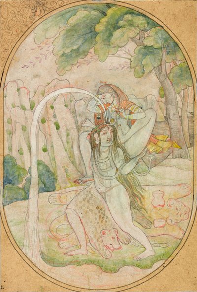 نزول نهر الغانج ، كاليفورنيا. 1800. بواسطة غير معروف