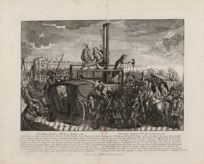 إعدام لويس السادس عشر في ساحة الثورة في 21 يناير 1793 ، ج. 1793. بواسطة غير معروف
