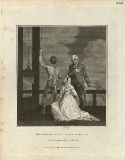 إعدام ماري أنطوانيت في 16 أكتوبر 1793 ، 1815. بواسطة غير معروف