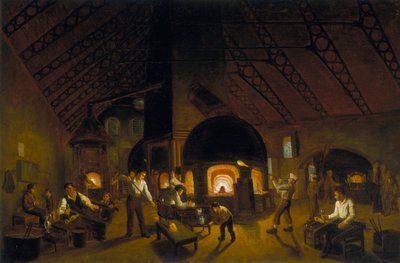 "The Falcon Glassworks" ، 1840 بواسطة غير معروف
