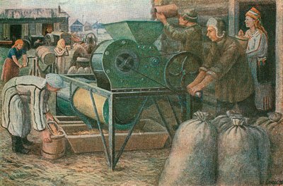 الكفاح من أجل الحصاد: فرز البذور في مزرعة جماعية في موردفا ، 1933 بواسطة غير معروف