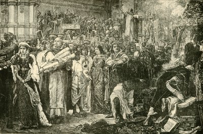 الفلورنسيين يتنازلون عن الغرور بأمر سافونارولا ، 1890. بواسطة غير معروف