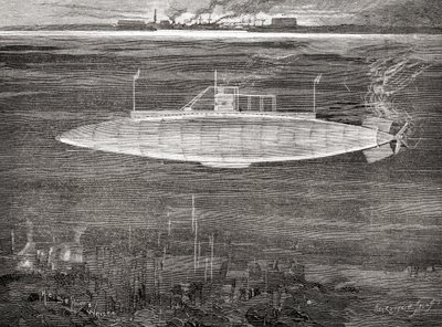 غواصة البحرية الفرنسية Gustave Zédé ، والتي تم إطلاقها في عام 1900. بواسطة غير معروف