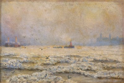 "The Frozen Thames at Greenwich" ، ١٨٩٥ بواسطة غير معروف