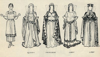 معرض الأزياء البريطانية: أنواع الملابس في أوقات Plantagenet المبكرة ، c1934 بواسطة غير معروف